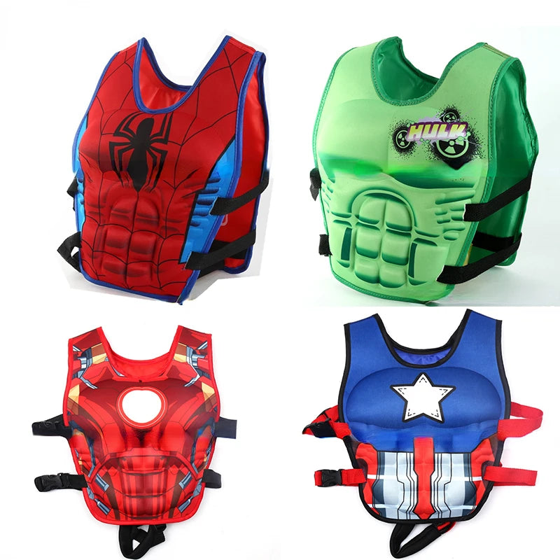 Marvel Avengers Cartoon Children Buoyancy Swimsuit Iron Man Spider-Man Hulk Captain America Buoyancy Swimsuit Gifts