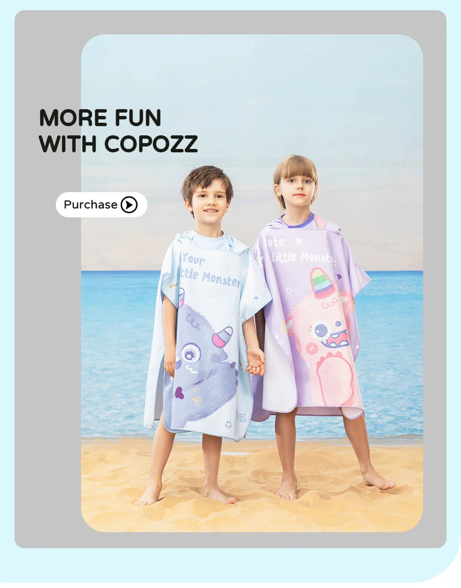 Surf Poncho Changing Towel Quick-Dry Microfiber Beach Blanket Bath Towel Swimming Pool Towel Beach Poncho for Kids Children