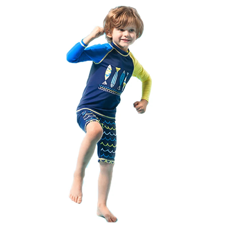 2025 New Boy Girl Swimwear Swim Suits Sun Protective Long Sleeve Children Swimsuits Children's Bathing Suit Kids Swimming Suits