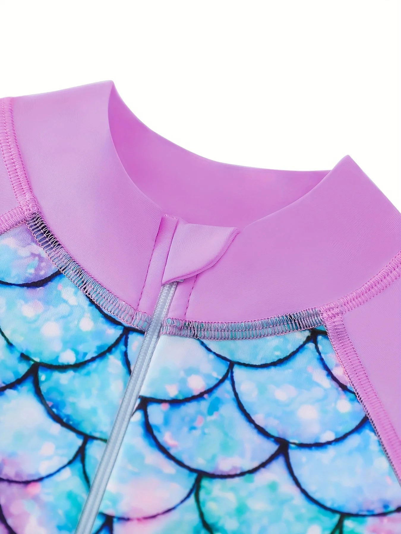2025 News Girls Swimwear One-Piece Mermaid Swimsuit Summer Long Sleeve Swimming Beach Wear Kids Children Bathing Suit 3-12 Year