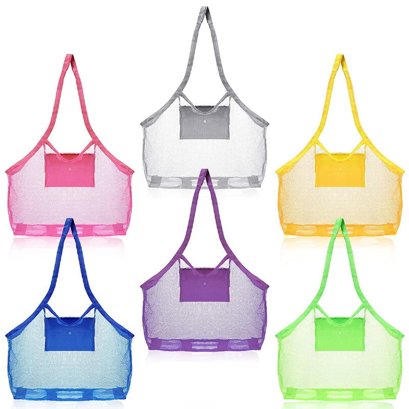 Outdoor Beach Mesh Bag Children Sand Away Foldable Portable Kids Beach Toys Clothes Towel Bag Toy Storage Sundries Organiser Bag