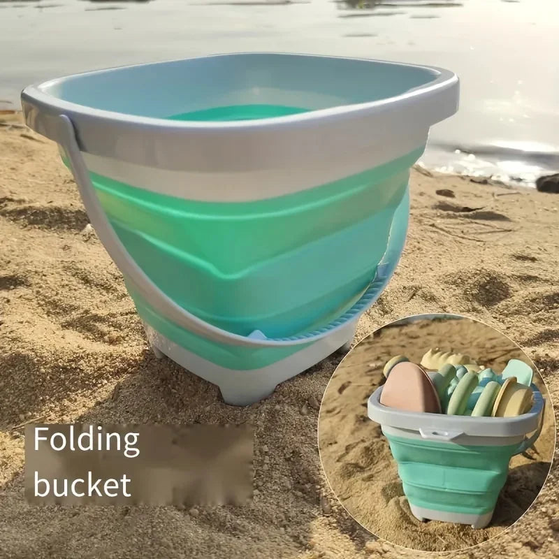 Kids Beach Sand Toys Set Beach Toys Sand Molds Beach Bucket Beach Shovel Tool Kit Sandbox Toys for Toddlers Outdoor Play Gift