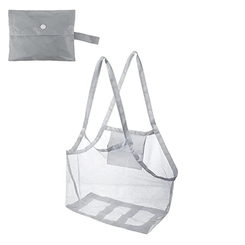 Outdoor Beach Mesh Bag Children Sand Away Foldable Portable Kids Beach Toys Clothes Towel Bag Toy Storage Sundries Organiser Bag