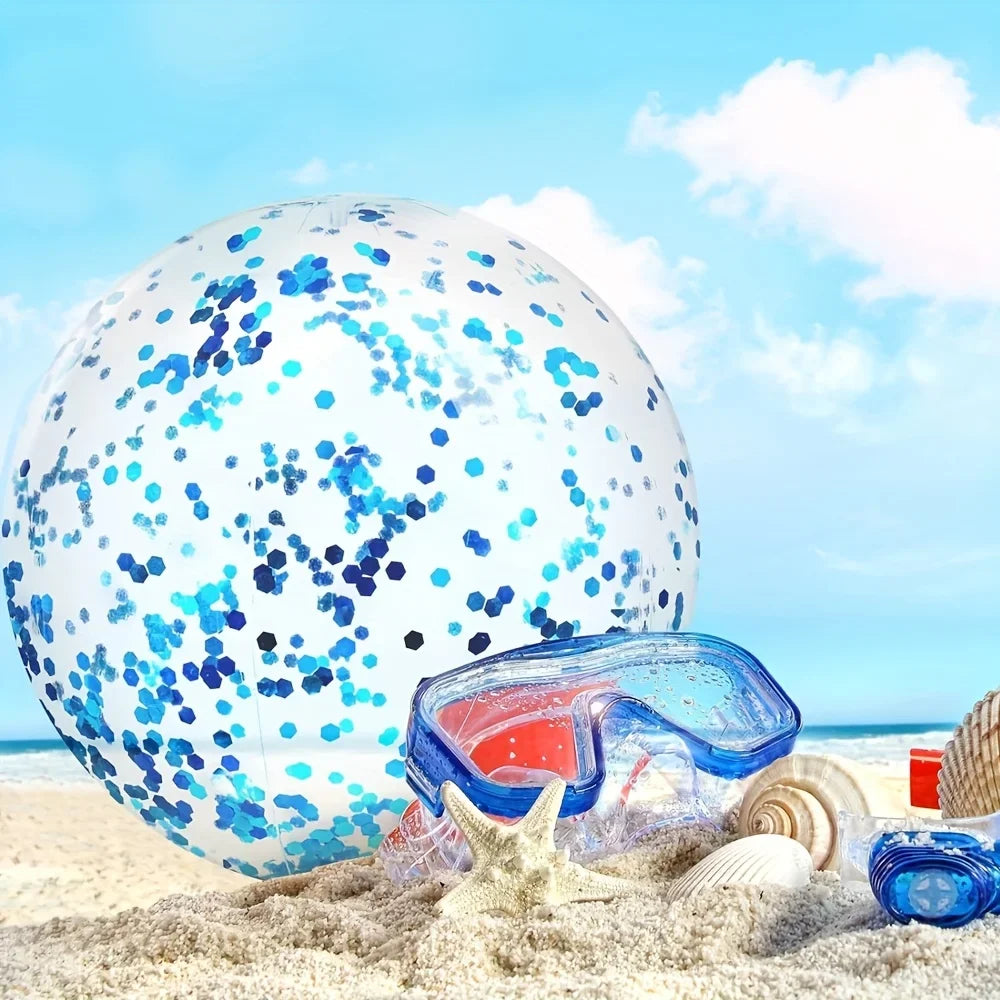1pc Inflatable Beach Ball PVC Sequin Bal Summer Beach Swimming Pool Party Water Sports Fun Accessories
