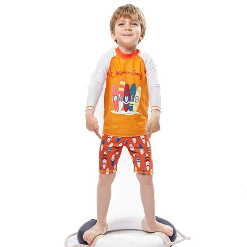2025 New Boy Girl Swimwear Swim Suits Sun Protective Long Sleeve Children Swimsuits Children's Bathing Suit Kids Swimming Suits