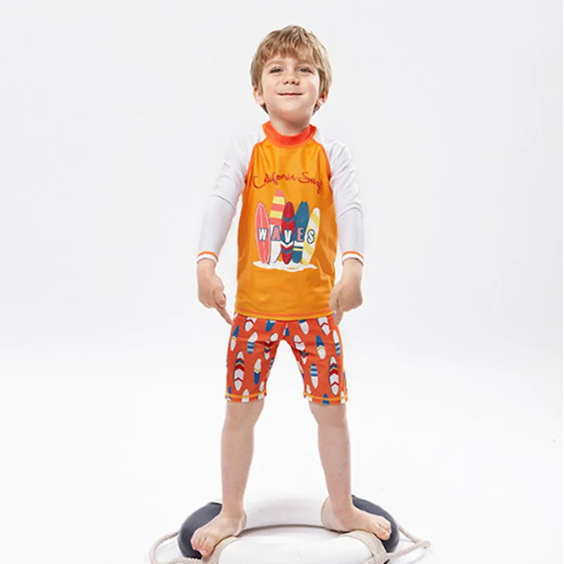 2025 New Boy Girl Swimwear Swim Suits Sun Protective Long Sleeve Children Swimsuits Children's Bathing Suit Kids Swimming Suits