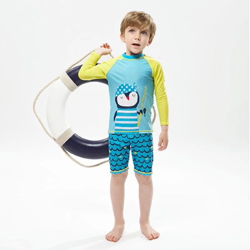 2025 New Boy Girl Swimwear Swim Suits Sun Protective Long Sleeve Children Swimsuits Children's Bathing Suit Kids Swimming Suits
