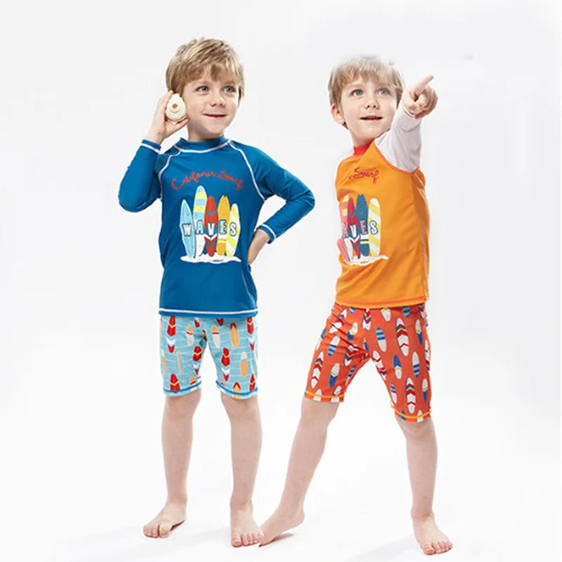 2025 New Boy Girl Swimwear Swim Suits Sun Protective Long Sleeve Children Swimsuits Children's Bathing Suit Kids Swimming Suits