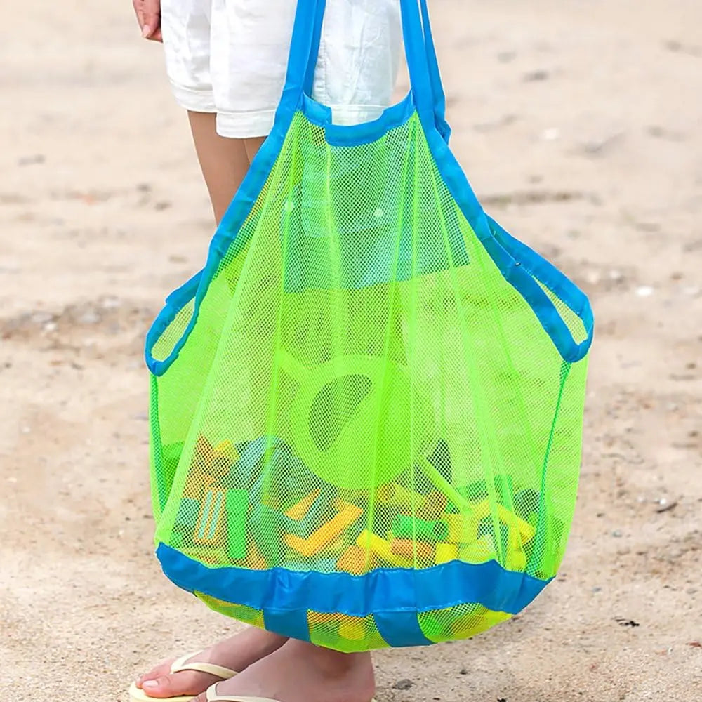 1pc Large Mesh Beach Bag, Beach Necessaries Family Beach Toys Shell Bag Toy Storage Bag Stay Away from Sand & Water