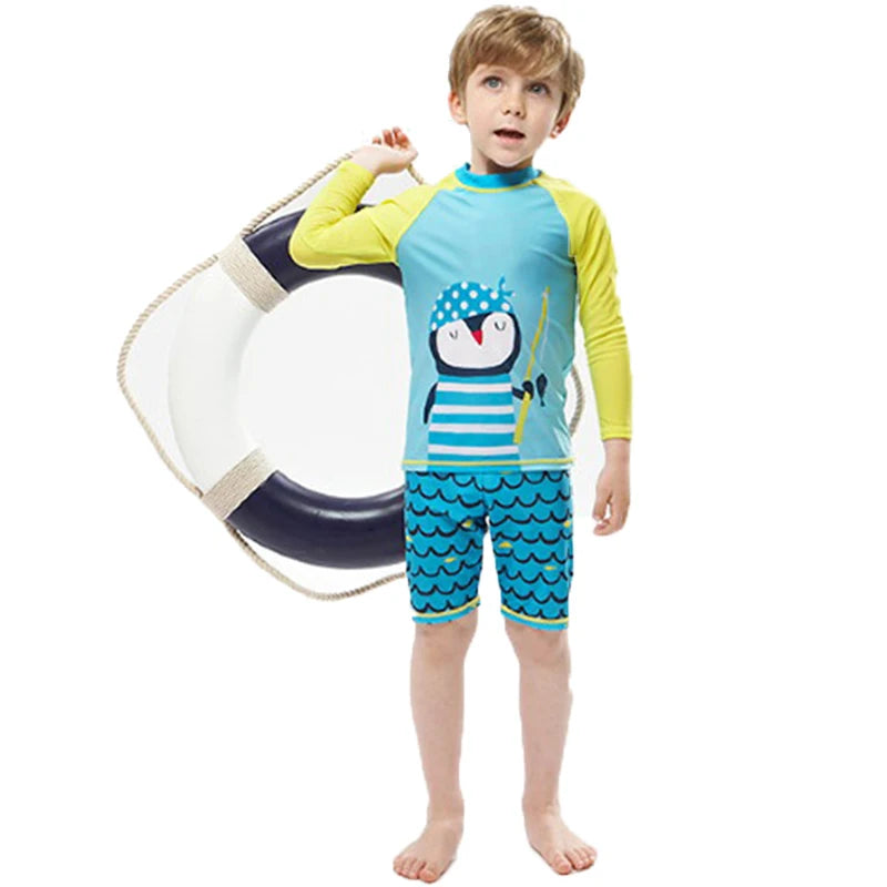 2025 New Boy Girl Swimwear Swim Suits Sun Protective Long Sleeve Children Swimsuits Children's Bathing Suit Kids Swimming Suits