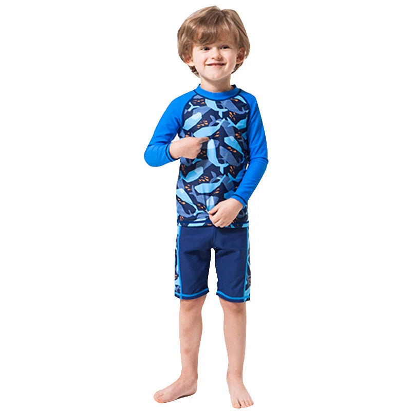 2025 New Boy Girl Swimwear Swim Suits Sun Protective Long Sleeve Children Swimsuits Children's Bathing Suit Kids Swimming Suits