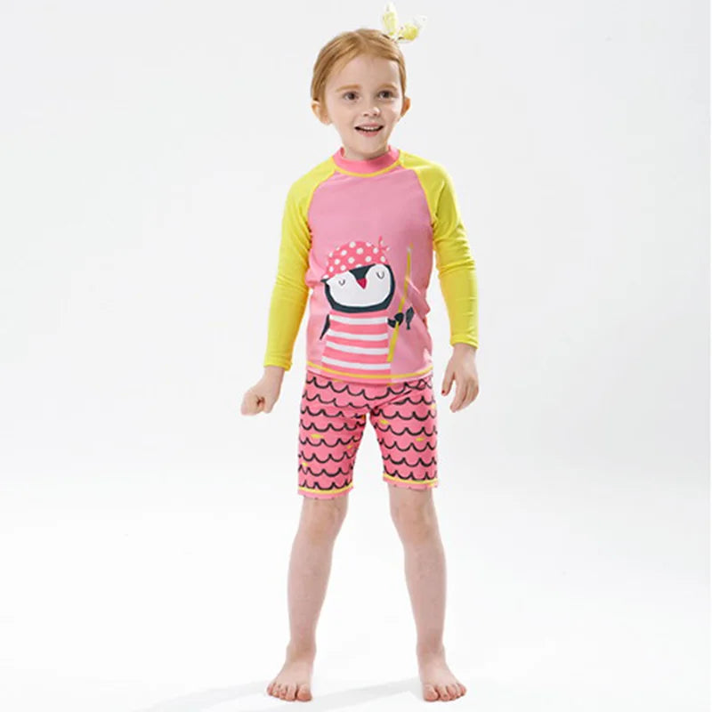 2025 New Boy Girl Swimwear Swim Suits Sun Protective Long Sleeve Children Swimsuits Children's Bathing Suit Kids Swimming Suits