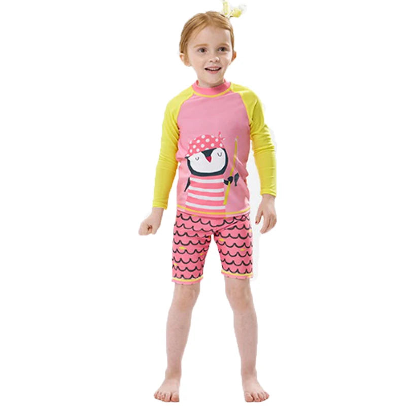 2025 New Boy Girl Swimwear Swim Suits Sun Protective Long Sleeve Children Swimsuits Children's Bathing Suit Kids Swimming Suits
