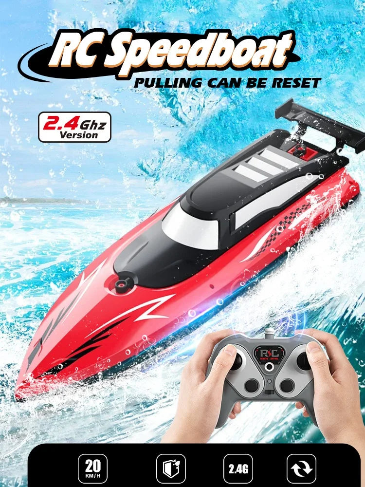 RC Battery Boat Ship 2.4Ghz High-Speed Remote Control Racing Ship Water Speed Boat Child Model Kids Boys Outdoor Pool Toys Gifts
