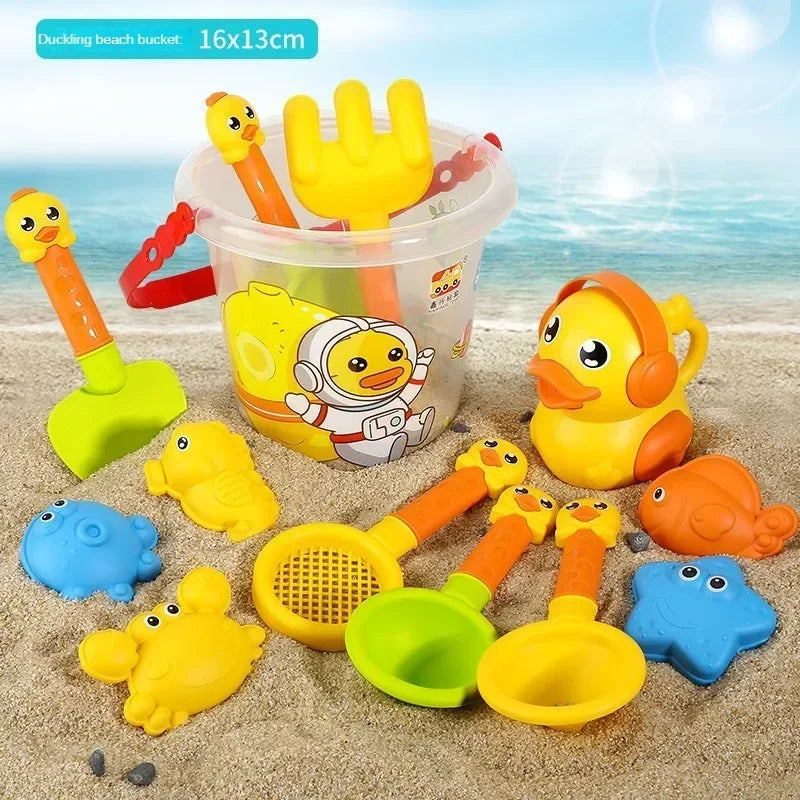 Summer Beach Set Toys For Kids Digging Sand Plastic Bucket Watering Bottle Shovels Children Beach Water Game Toys Tools