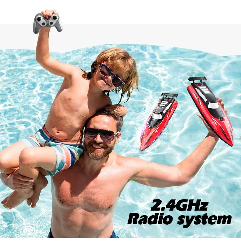 RC Battery Boat Ship 2.4Ghz High-Speed Remote Control Racing Ship Water Speed Boat Child Model Kids Boys Outdoor Pool Toys Gifts