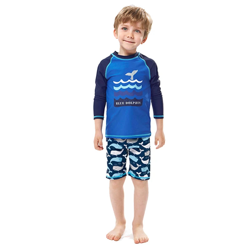 2025 New Boy Girl Swimwear Swim Suits Sun Protective Long Sleeve Children Swimsuits Children's Bathing Suit Kids Swimming Suits