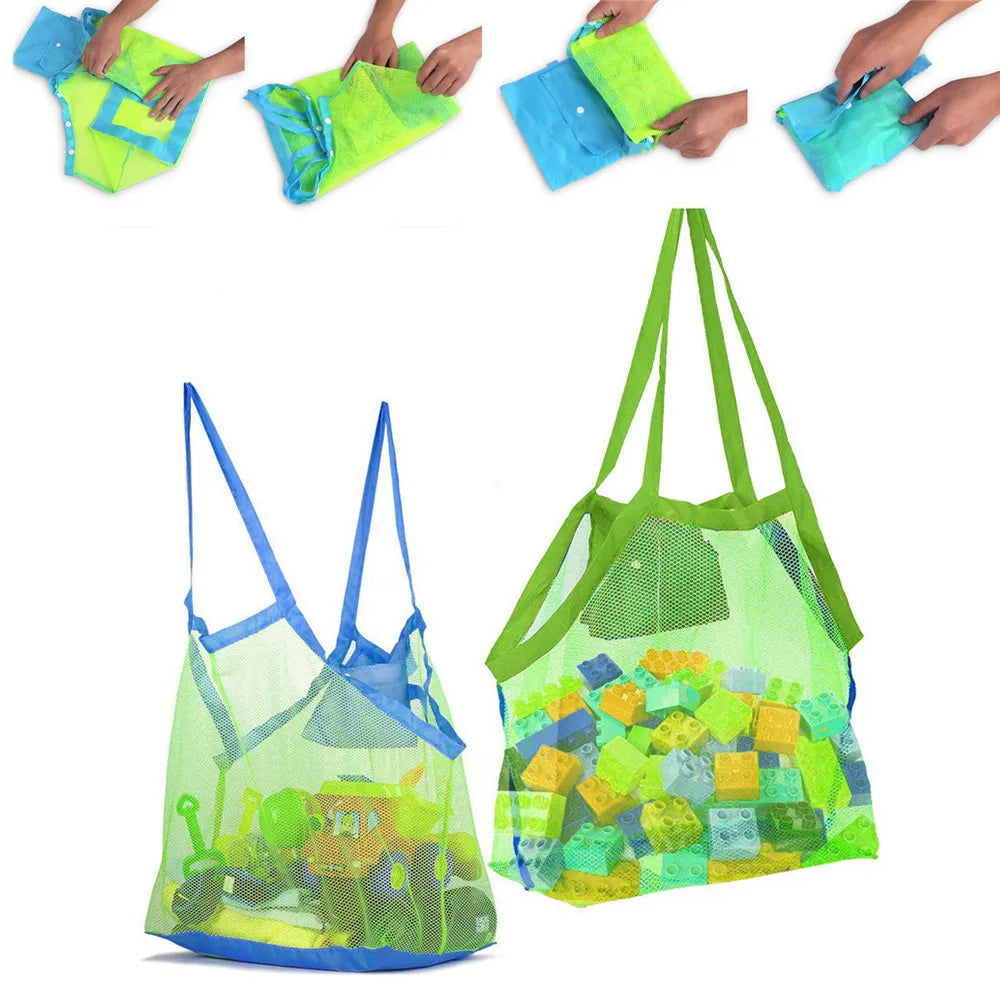 Portable Beach Bag Foldable Storage Bag Beach Toys Baskets Kids Outdoor Swimming Waterproof Bags Sand Tool Clutter Storage Bag