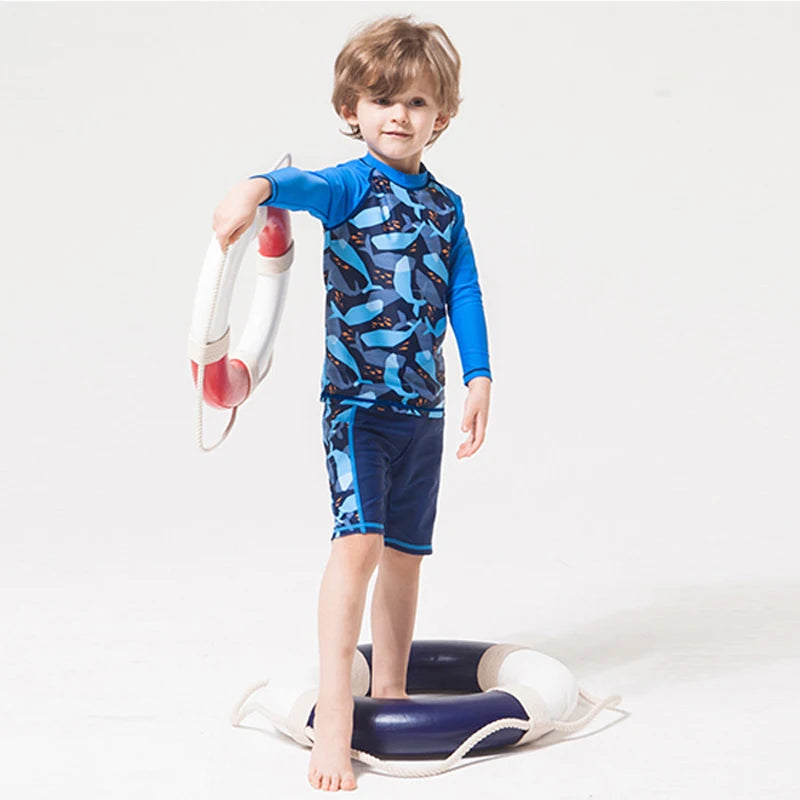 2025 New Boy Girl Swimwear Swim Suits Sun Protective Long Sleeve Children Swimsuits Children's Bathing Suit Kids Swimming Suits