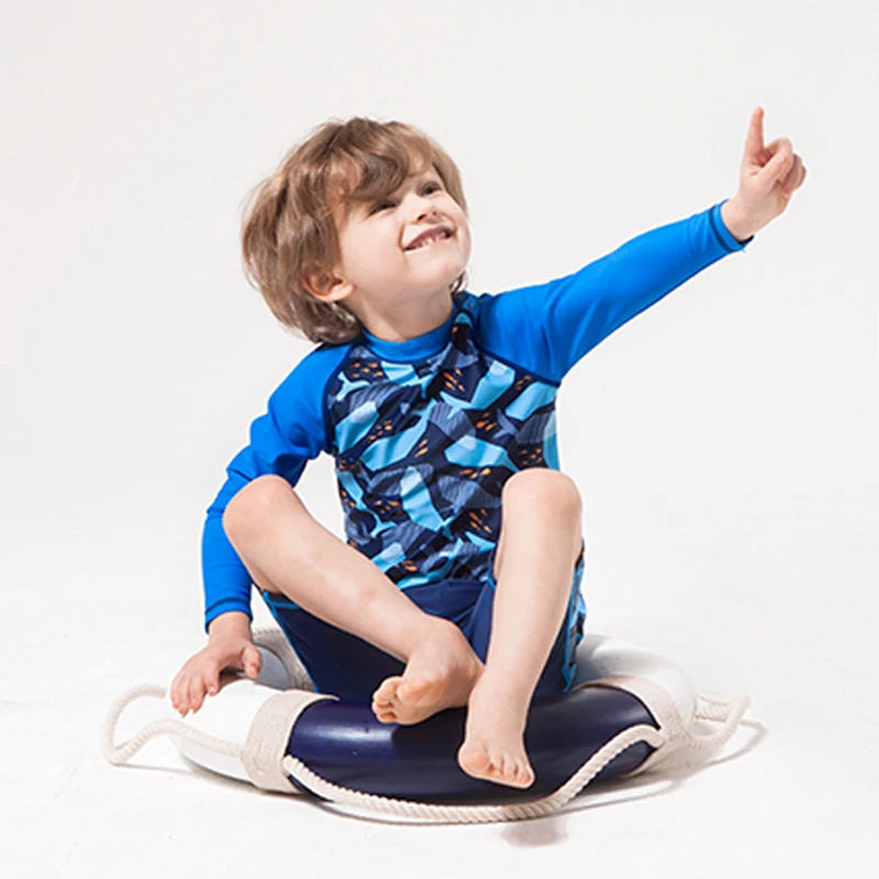 2025 New Boy Girl Swimwear Swim Suits Sun Protective Long Sleeve Children Swimsuits Children's Bathing Suit Kids Swimming Suits