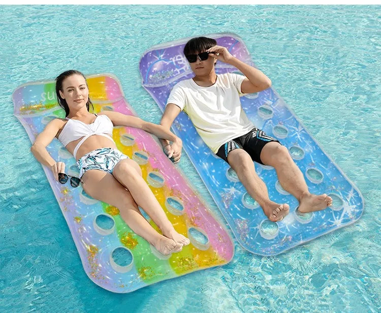 Versatile Inflatable Pool Foldable Water Hammock Lounger for Adults, Ideal for Swimming Pool, Beach, Water Activities