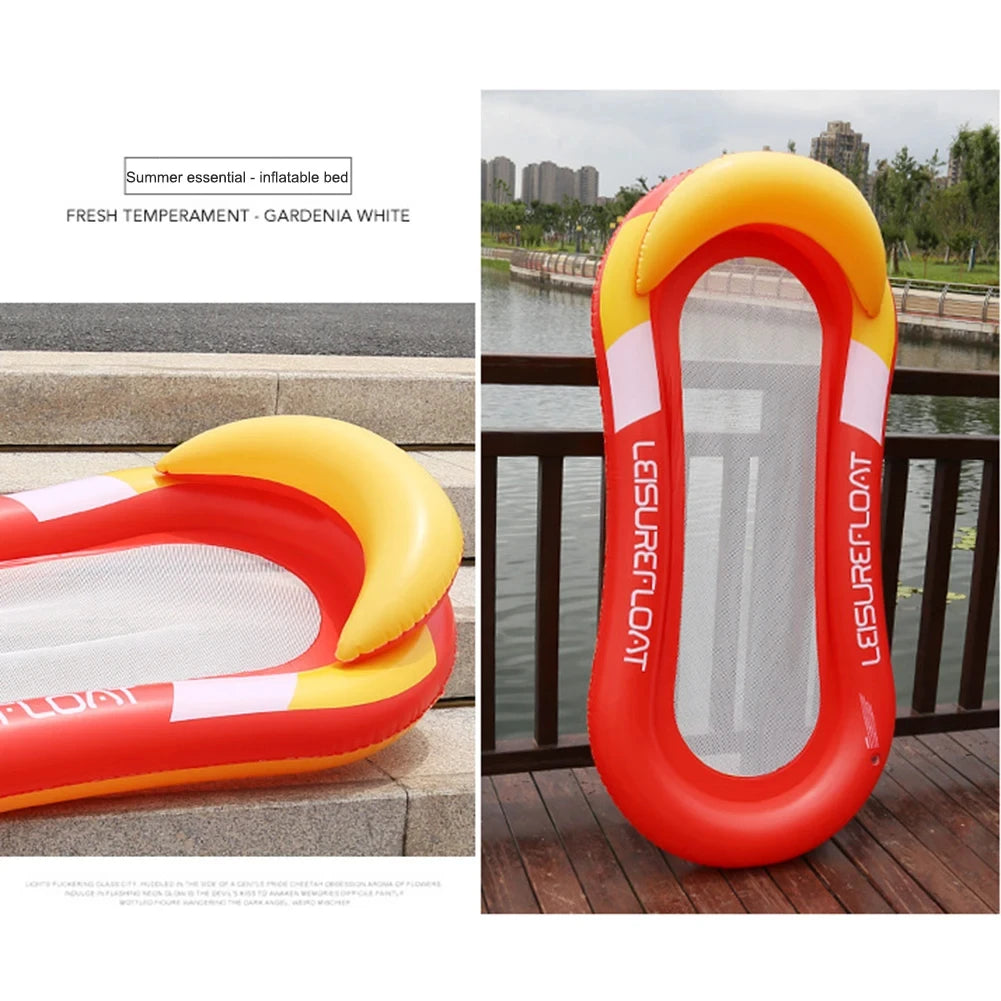 Inflatable Water Hammock Air Mattress for Women Swimming Pool Floating Lounge Bed Beach Party Sports Recliner Recreation