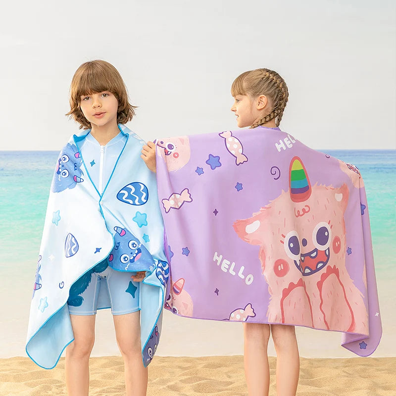 Surf Poncho Changing Towel Quick-Dry Microfiber Beach Blanket Bath Towel Swimming Pool Towel Beach Poncho for Kids Children