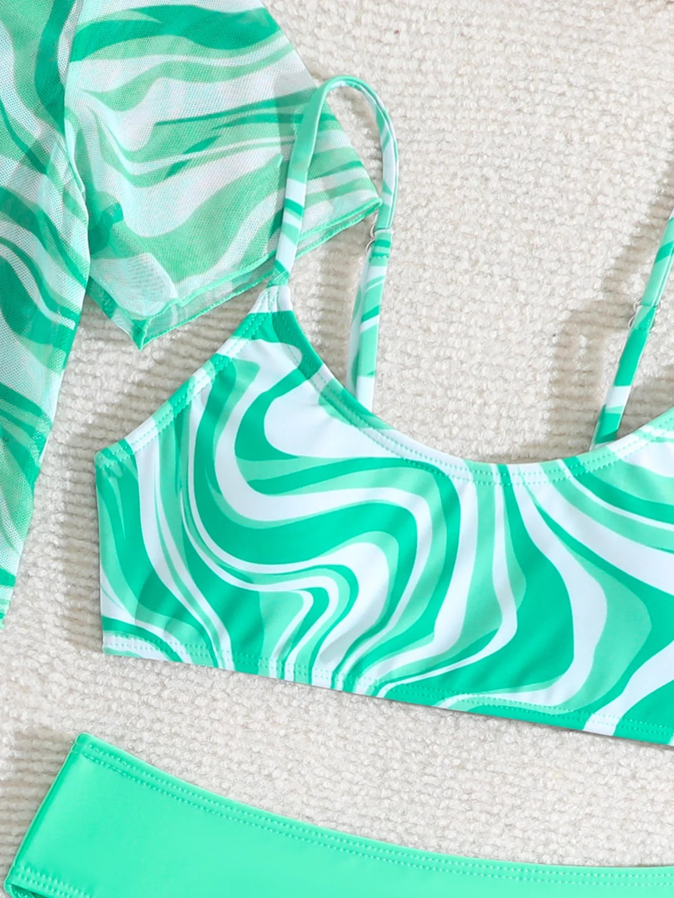 4 Pieces Bikinis Set Top & Skirt 2025 Girls Swimsuit Kids Swimwear Female Children Bathers Bathing Swimming Swim Suit Beachwear