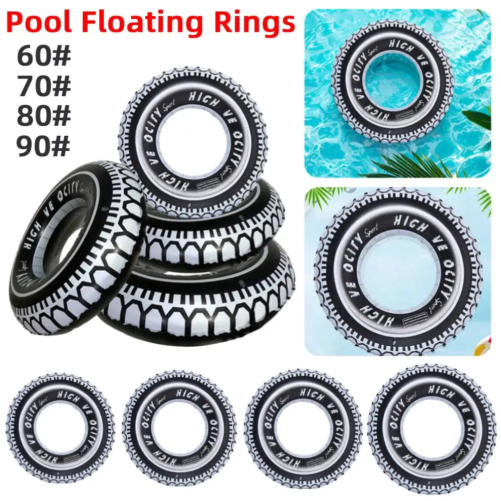 Inflatable Tire Swim Tube Pool Float Thickened Pool Floating Rings Inflatable Swimming Ring Air Mattress Water Play Beach Toys