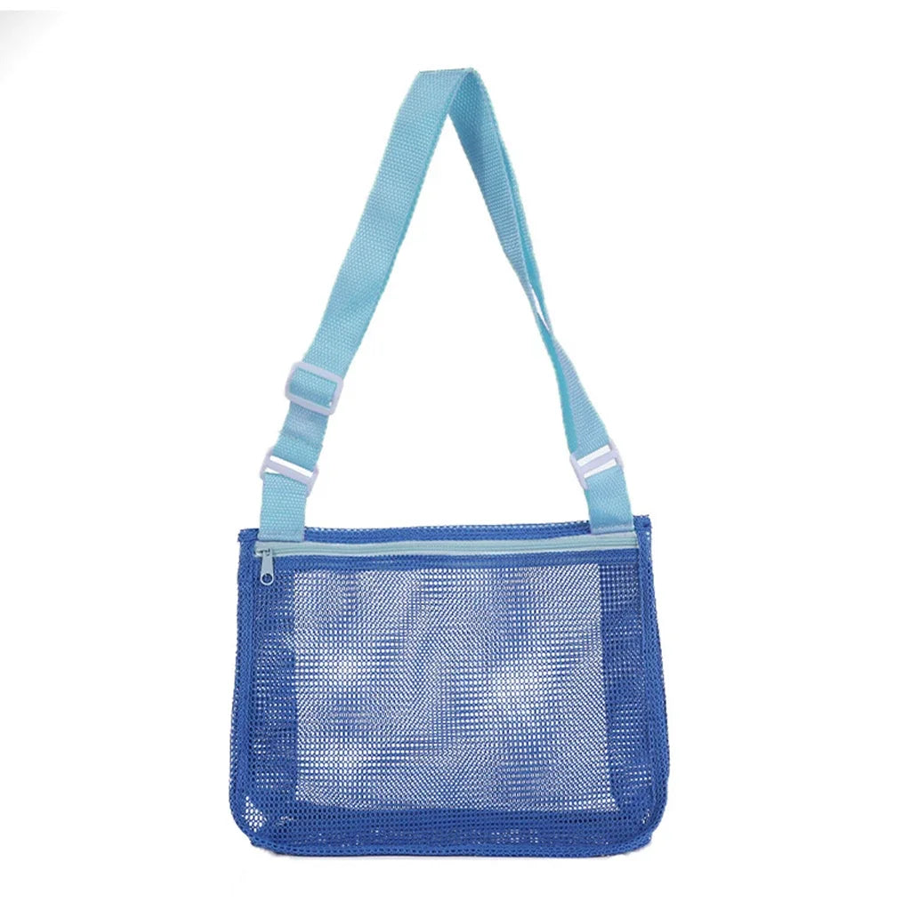 Foldable Beach Mesh Bag Children Sand Away Protable Kids Beach Toys Clothes Bags Storage Organizers Women Cosmetic Makeup Bag
