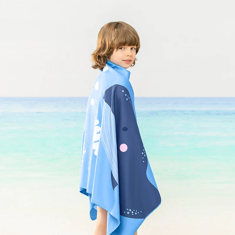 Surf Poncho Changing Towel Quick-Dry Microfiber Beach Blanket Bath Towel Swimming Pool Towel Beach Poncho for Kids Children