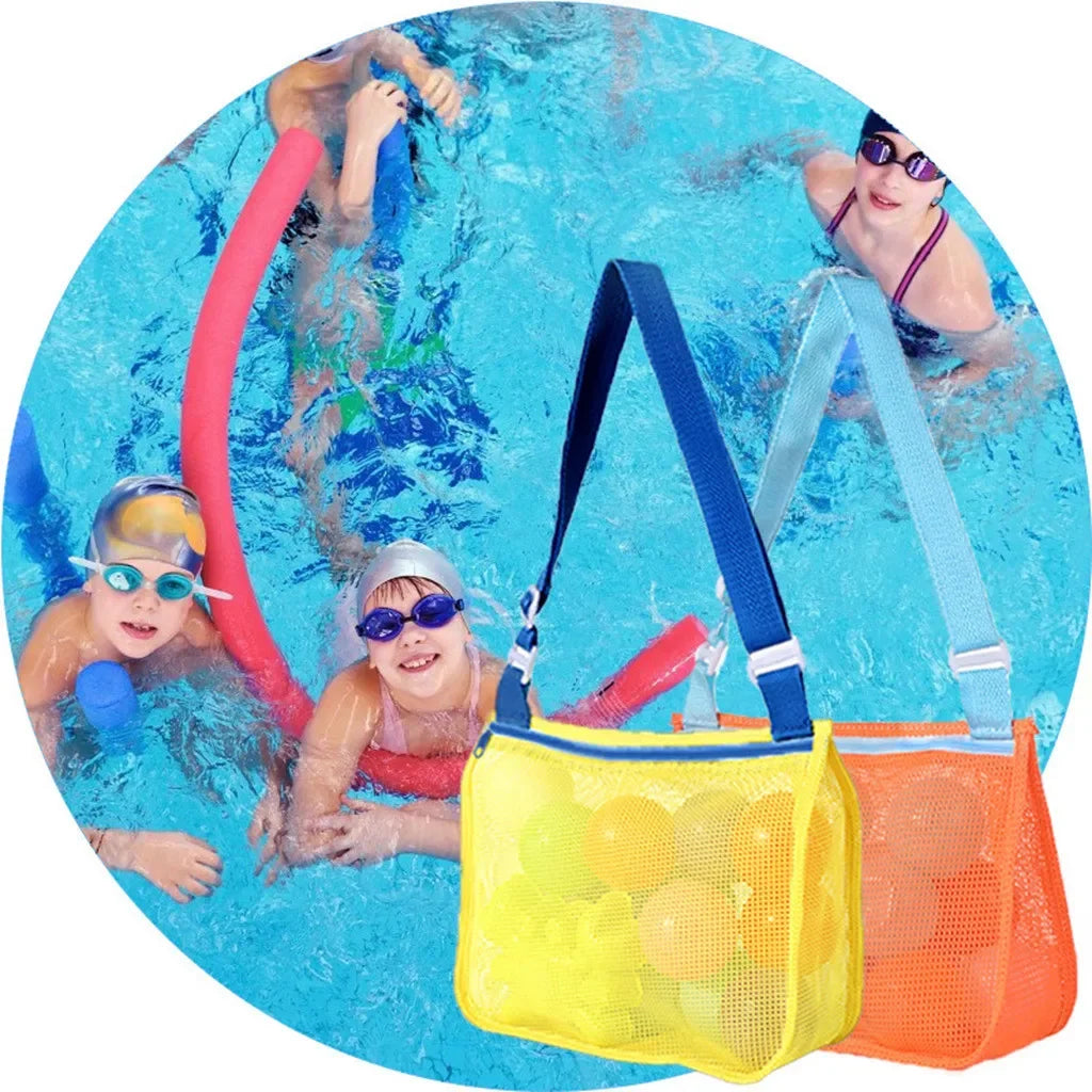 Foldable Beach Mesh Bag Children Sand Away Protable Kids Beach Toys Clothes Bags Storage Organizers Women Cosmetic Makeup Bag