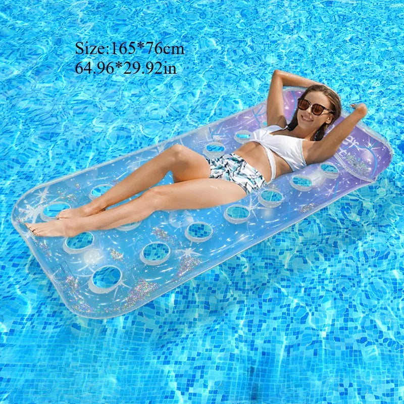 Versatile Inflatable Pool   Foldable Water Hammock Lounger for Adults, Ideal for Swimming Pool, Beach, Water Activities