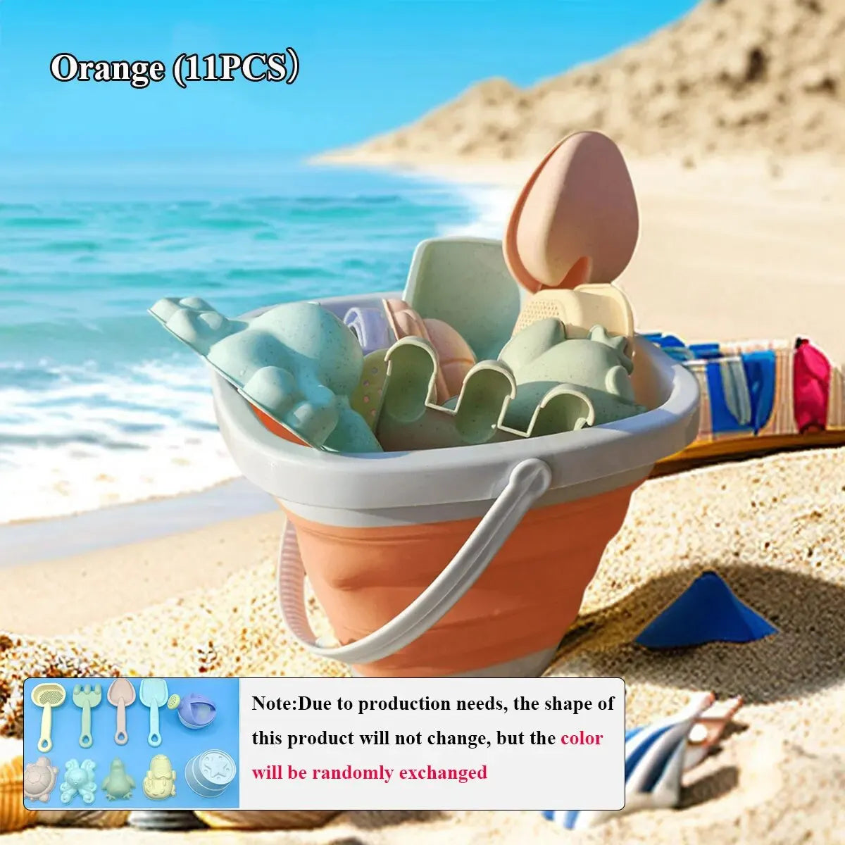 11 PCS Beach Toys for Kids Sand Toys Set for Toddlers Sandbox Toys with Bucket Shovel Rake Set Summer Outdoor Children Gift