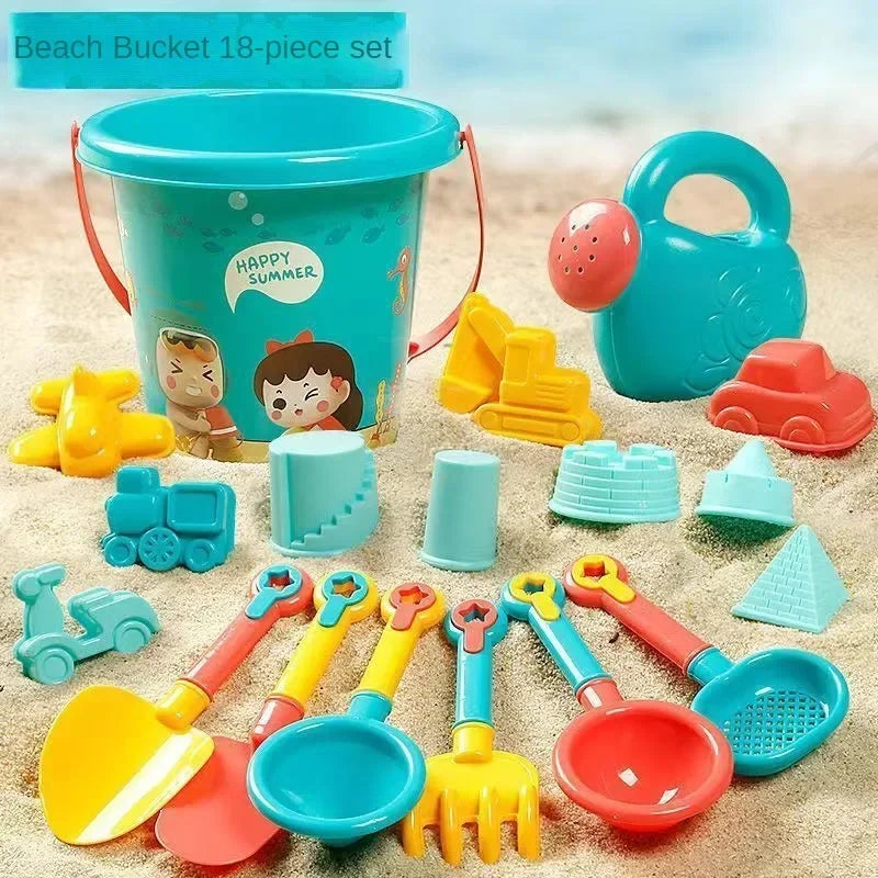 Summer Beach Set Toys For Kids Digging Sand Plastic Bucket Watering Bottle Shovels Children Beach Water Game Toys Tools