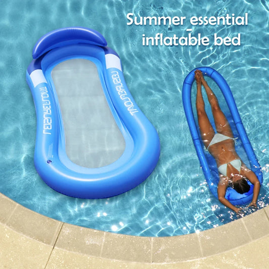 Inflatable Water Hammock Air Mattress for Women Swimming Pool Floating Lounge Bed Beach Party Sports Recliner Recreation