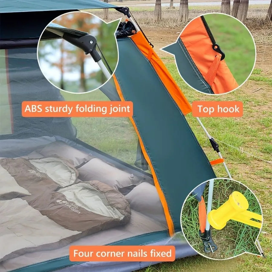 23 Person Camping Tent Outdoor Foldable Waterproof Tent with 2 Mosquito Nets Windows Carrying Bag for Hiking Climbing Adventure
