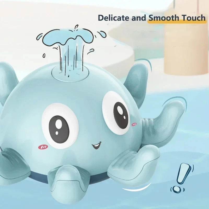 Electric Octopus Bath Toy with LED Lights & Music - Auto Water Sprinkler, BPA-Free Baby Bath Time Toy for Toddlers (Pool Gift)
