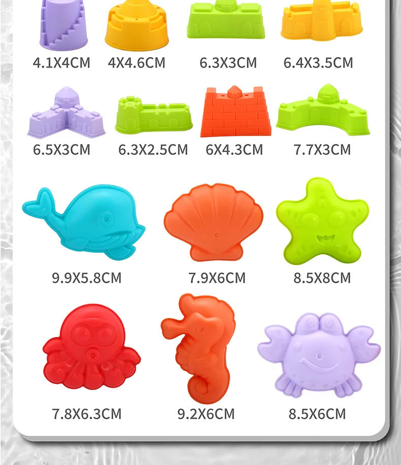Beach Toys for Kids Sand Toys Set Sand Bucket Shovel Rake Toys for Beach Animal Dinosaur Molds Travel Sandbox Toys for Toddlers