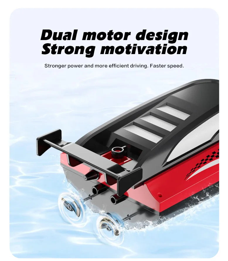 RC Battery Boat Ship 2.4Ghz High-Speed Remote Control Racing Ship Water Speed Boat Child Model Kids Boys Outdoor Pool Toys Gifts