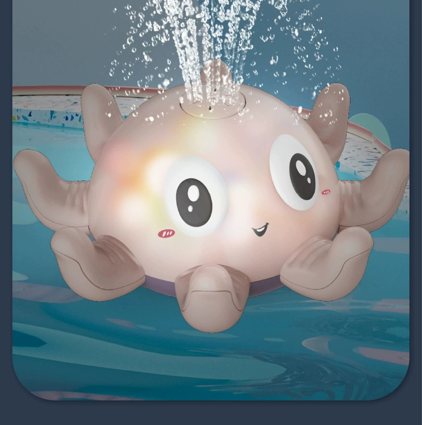 Electric Octopus Bath Toy with LED Lights & Music - Auto Water Sprinkler, BPA-Free Baby Bath Time Toy for Toddlers (Pool Gift)
