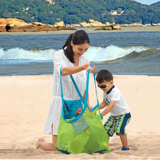 Portable Beach Bag Foldable  Storage Bag Beach Toys Baskets Kids Outdoor Swimming Waterproof Bags Sand Tool Clutter Storage Bag