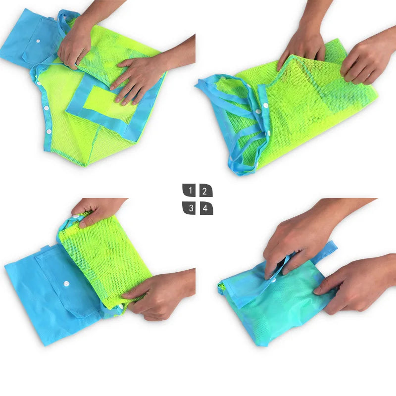 Portable Beach Bag Foldable  Storage Bag Beach Toys Baskets Kids Outdoor Swimming Waterproof Bags Sand Tool Clutter Storage Bag