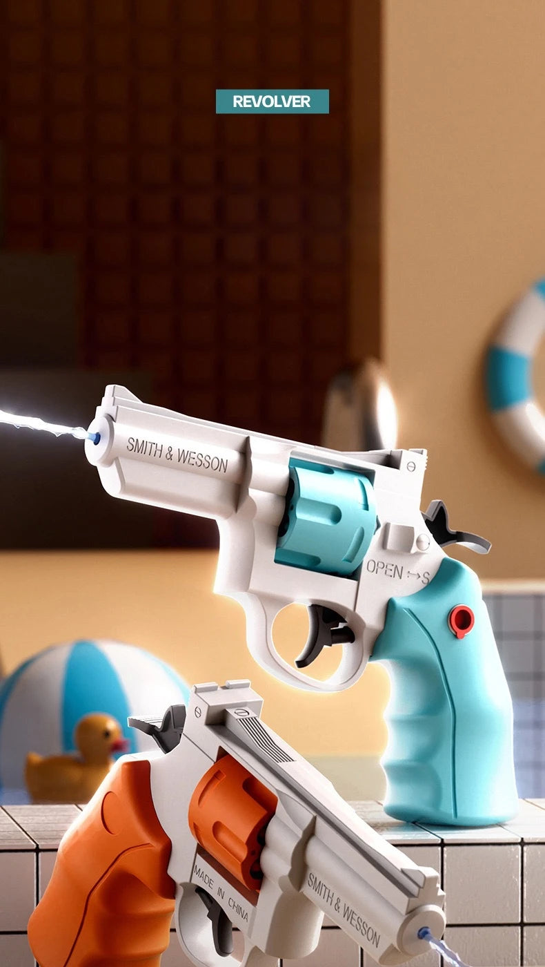 Revolver Water Gun Mechanical Continuous Water Gun Toy Outdoor Water and Beach Toys Kids Holiday Gifts