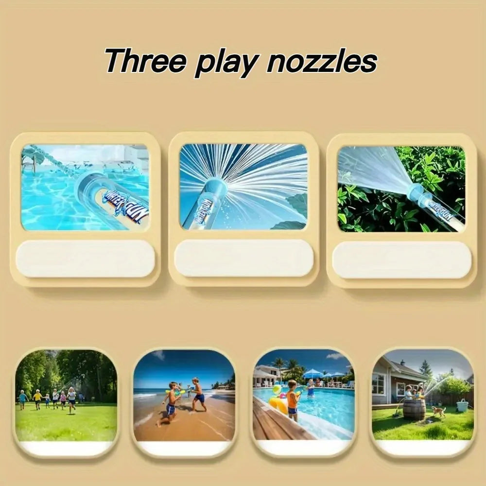 27cm Fireworks Spray Water Pull-Back Water Fighting Water Battle Pull-out Water Gun for Kids Playing and Swimming Beach Toys