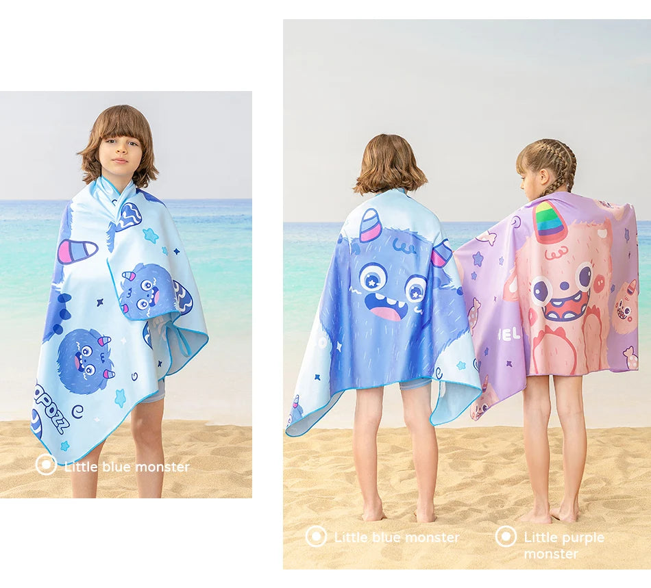 Surf Poncho Changing Towel Quick-Dry Microfiber Beach Blanket Bath Towel Swimming Pool Towel Beach Poncho for Kids Children