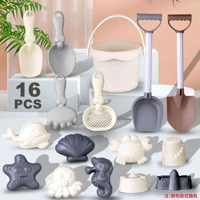 Beach Sand Toys for Kids Travel Beach Toys for Toddler 3-10 Sandbox Dump Truck, Dinosaur Sand Molds Sand Castle Kit Shovel Sieve
