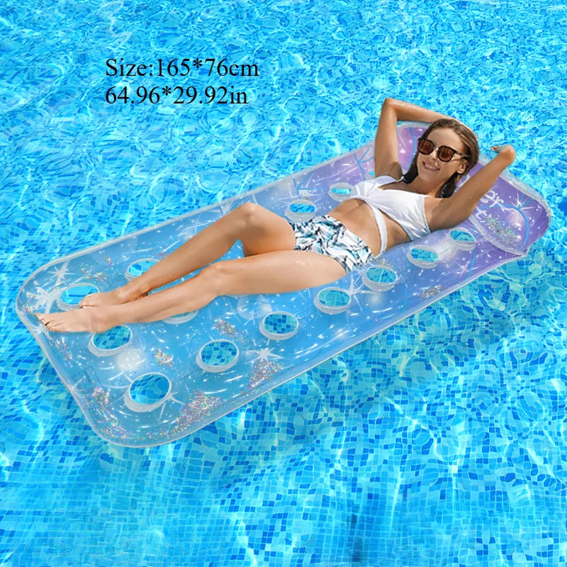 Versatile Inflatable Pool   Foldable Water Hammock Lounger for Adults, Ideal for Swimming Pool, Beach, Water Activities