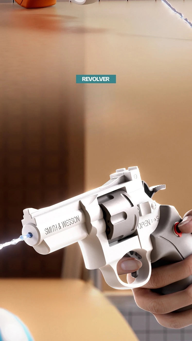 Revolver Water Gun Mechanical Continuous Water Gun Toy Outdoor Water and Beach Toys Kids Holiday Gifts