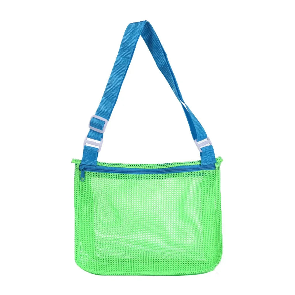 Foldable Beach Mesh Bag Children Sand Away Protable Kids Beach Toys Clothes Bags Storage Organizers Women Cosmetic Makeup Bag